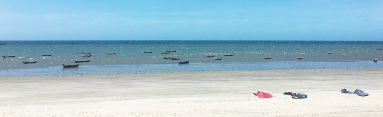 The kite beach in Barrinha, Brazil