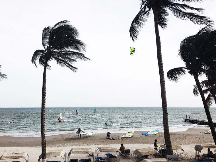 The spot in El Yaque – Windsurfers rule