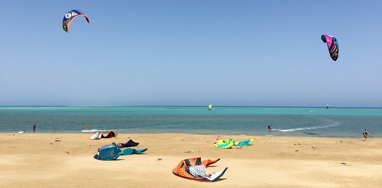 The kite beach in Hamata, Egypt